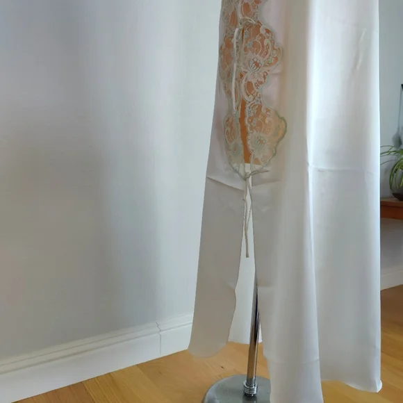 NWT Vintage Silk Maxi Dress | Satin Silk Lingerie Nightgown- White - Picture 4 of 7